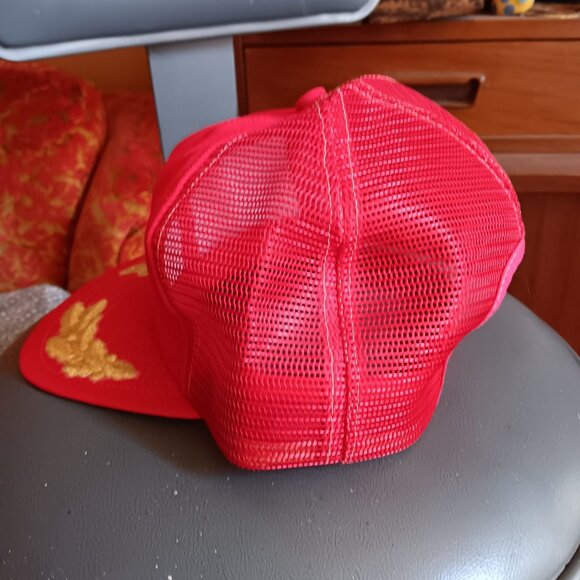 Vintage Coors Red Mesh Trucker Hat Gold Embroidery Snapback USA NOS NEW - Picture 3 of 6
